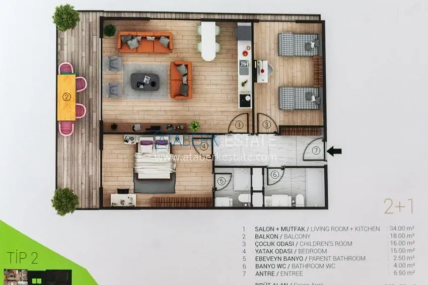 Kupuj  Apartamenty w Tosmur w nowym kompleksie 3 