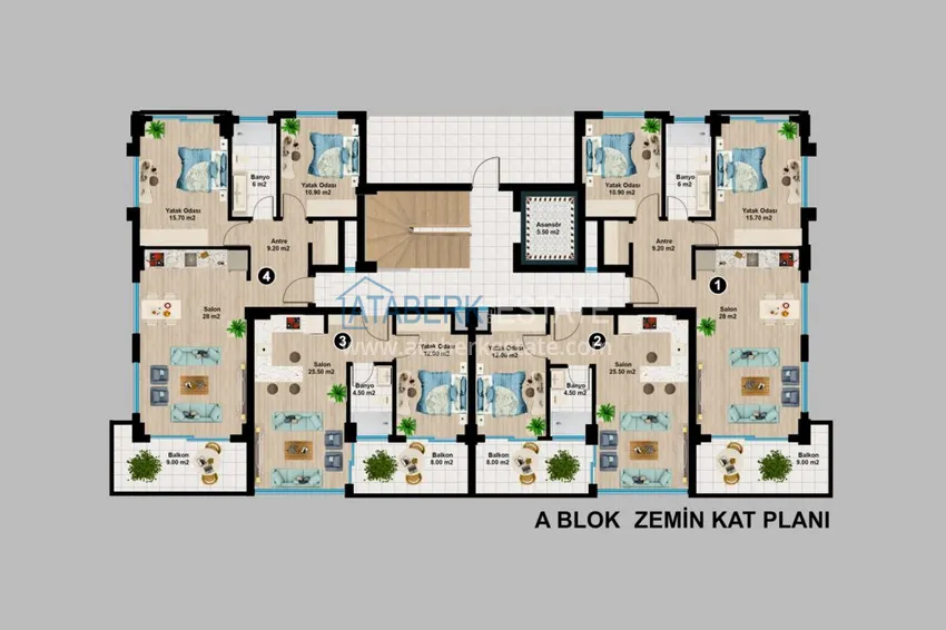 Kupuj taniej Nowy luksusowy projekt kompleksu mieszkalnego w Alanyi - obszar górski Tepe 4 