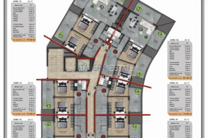 Kupuj taniej Elegancki kompleks mieszkaniowy premium w Oba, Alanya 6 
