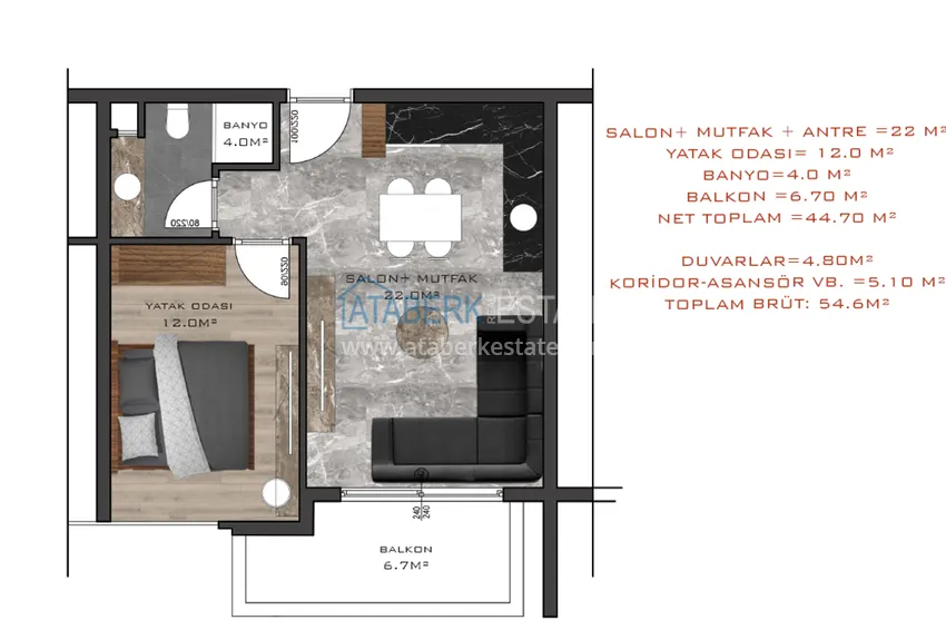 Kupuj taniej 🔥Nasz projekt. Projekt inwestycyjny kompleksu mieszkaniowego w Oba - Alanya 1 