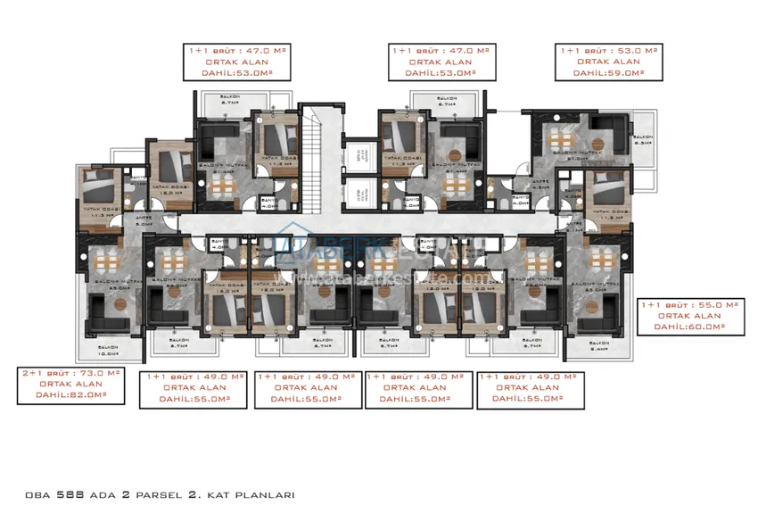 Kupuj taniej 🔥Nasz projekt. Projekt inwestycyjny kompleksu mieszkaniowego w Oba - Alanya 5 