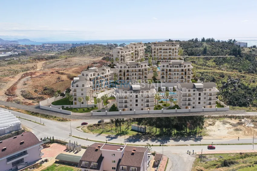 Unikalny projekt kompleksu mieszkalnego w rejonie Turkler - Alanya 1 