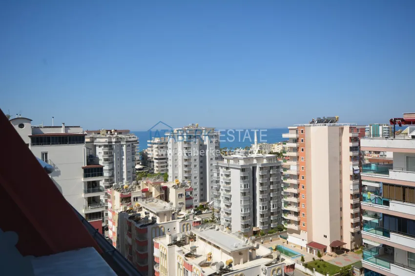 Kupuj Umeblowany penthouse w Mahmutlarze z widokiem na morze w młodym kompleksie 22 