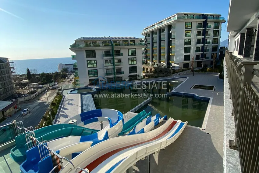 Apartament w Kargicaku z widokiem na morze w kompleksie na pierwszej linii brzegowej 6 