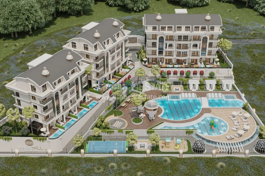 Unikalny projekt kompleksu mieszkalnego w rejonie Turkler - Alanya 9 