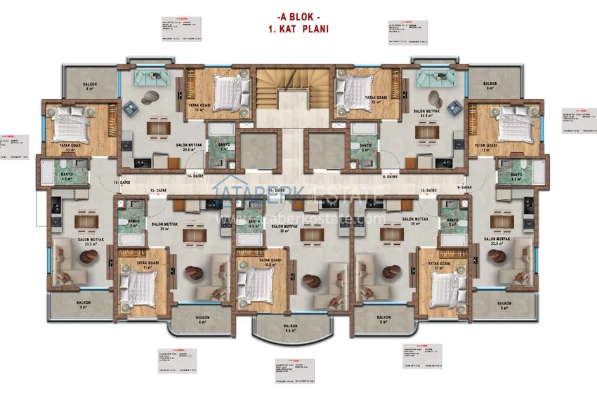 Kupuj taniej Unikalny projekt kompleksu mieszkalnego w rejonie Turkler - Alanya 2 