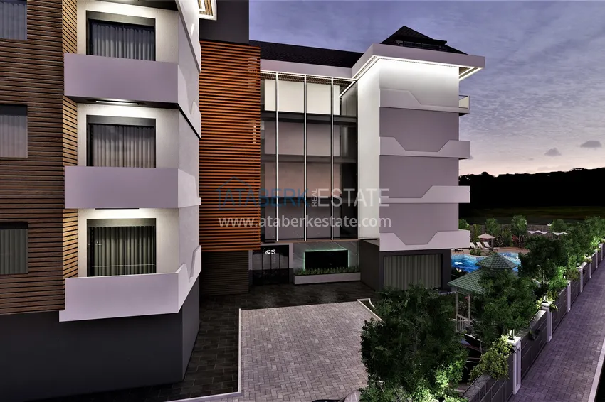 Projekt kompleksu mieszkalnego w budowie w dzielnicy Alanya — Oba 13 