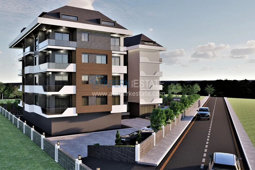 Projekt kompleksu mieszkalnego w budowie w dzielnicy Alanya — Oba 17 