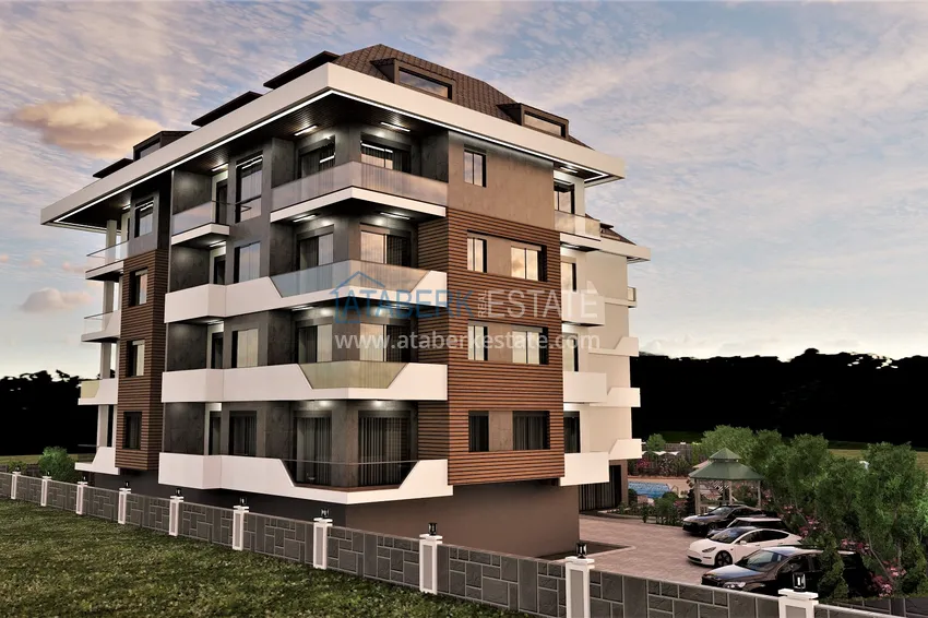 Projekt kompleksu mieszkalnego w budowie w dzielnicy Alanya — Oba 18 