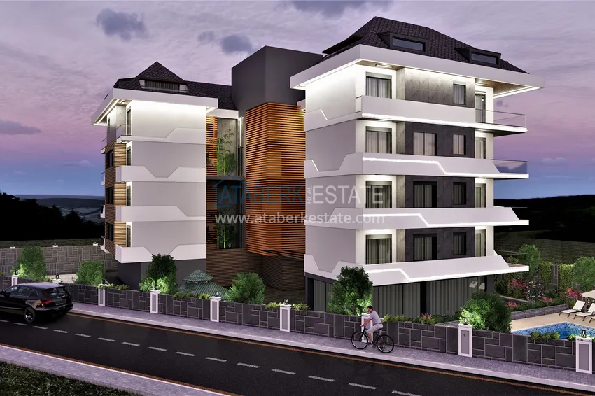 Projekt kompleksu mieszkalnego w budowie w dzielnicy Alanya — Oba 22 