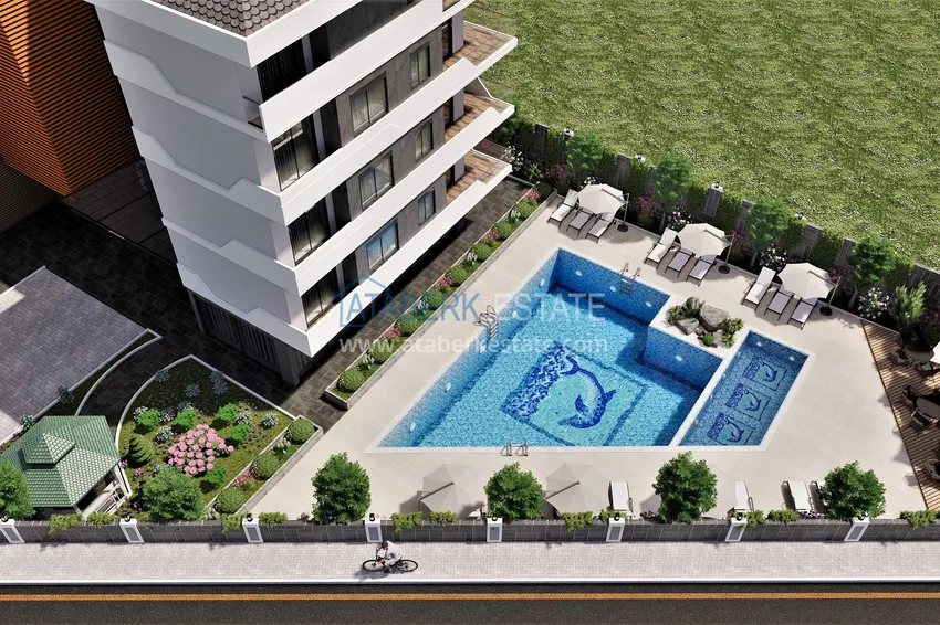 Projekt kompleksu mieszkalnego w budowie w dzielnicy Alanya — Oba 24 