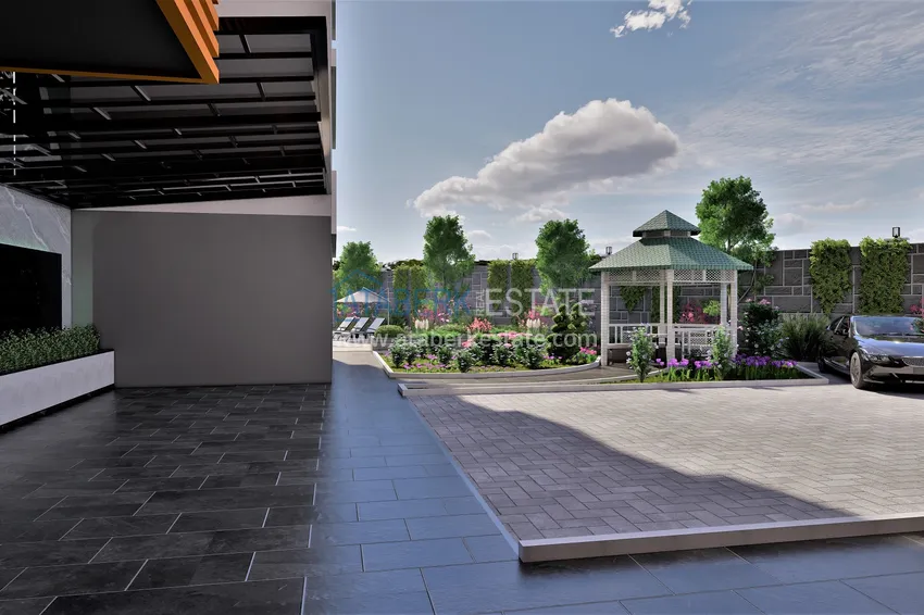 Projekt kompleksu mieszkalnego w budowie w dzielnicy Alanya — Oba 10 
