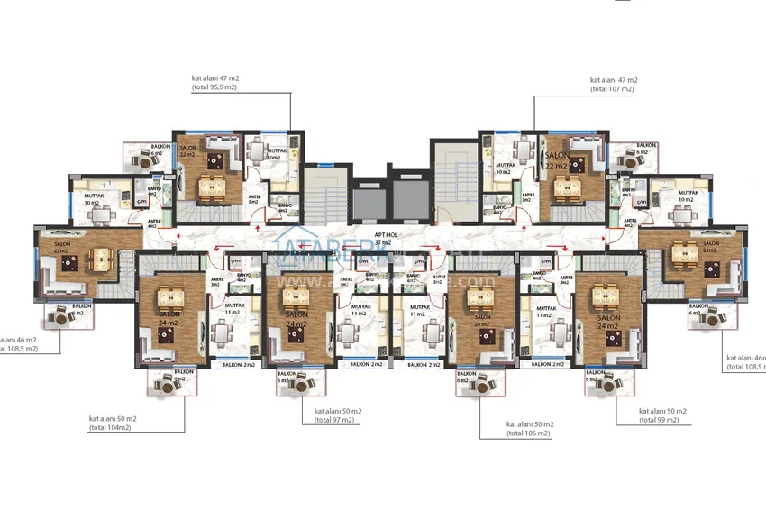 Kupuj taniej Nowy projekt kompleksu mieszkalnego z infrastrukturą hotelową w Gazipasa 2 