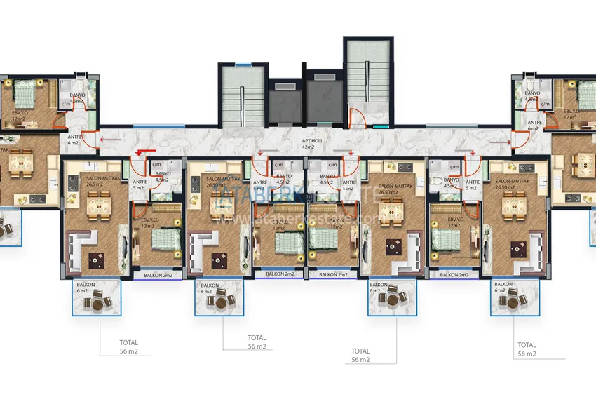 Kupuj taniej Nowy projekt kompleksu mieszkalnego z infrastrukturą hotelową w Gazipasa 3 