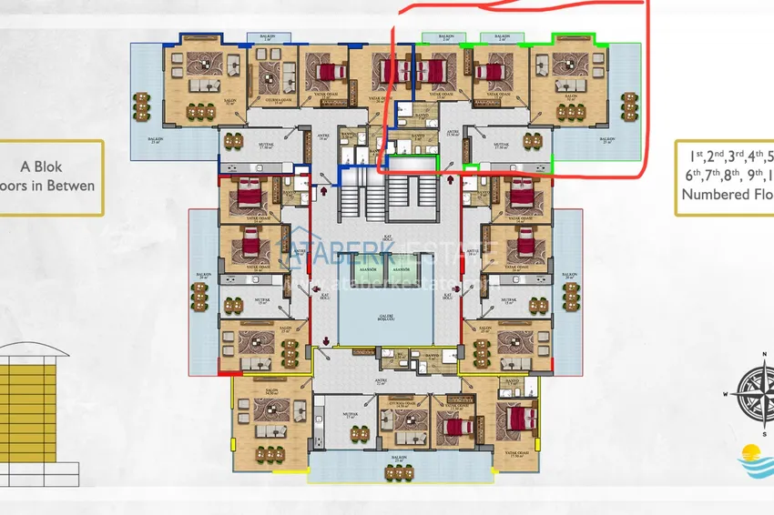 Kupuj taniej Umeblowany apartament w miejscowości Mahmutlar z oddzielną kuchnią i przeszklonym balkonem 1 