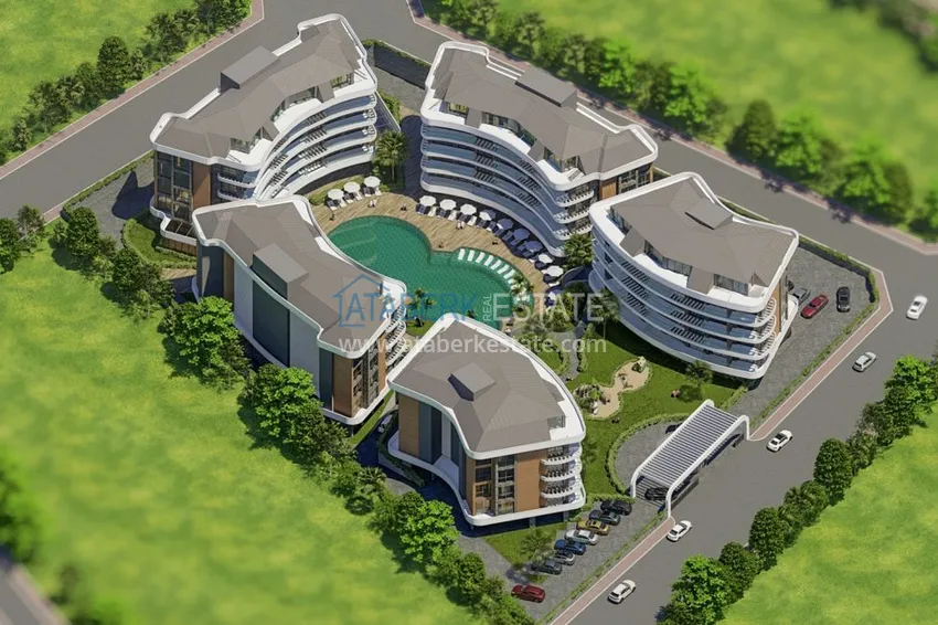 Nowy projekt inwestycyjny dla kompleksu mieszkalnego w Górnej Oba, Alanya 4 