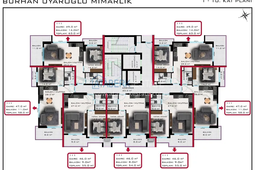 Kupuj taniej Nieruchomości inwestycyjne w Alanyi! Rozpoczęcie sprzedaży! Nowy projekt w dzielnicy Mahmutlar 3 