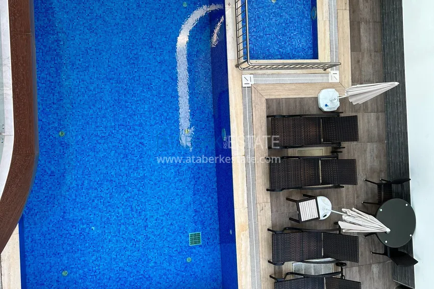 Kupuj  Umeblowany apartament 2+1 z widokiem na góry i morze, centrum Alanya Plaża Kleopatra 16 