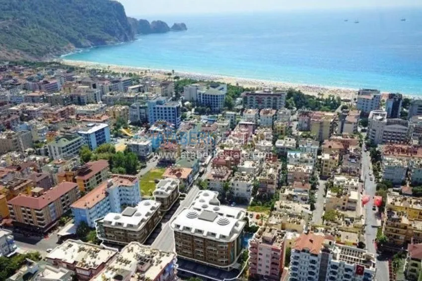 Umeblowany apartament 2+1 z widokiem na góry i morze, centrum Alanya Plaża Kleopatra 4 