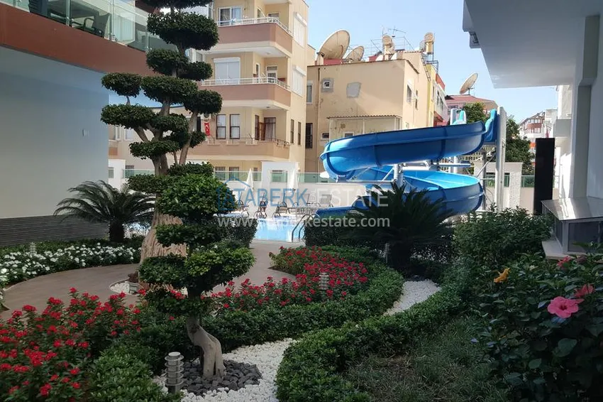Umeblowany apartament 2+1 z widokiem na góry i morze, centrum Alanya Plaża Kleopatra 7 