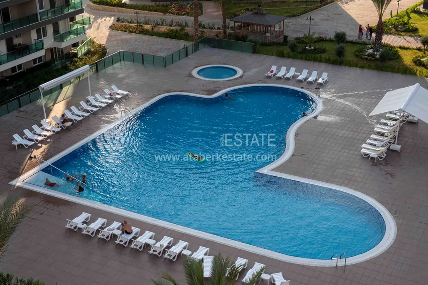 Umeblowany apartament 1+1 z częściowym widokiem na morze, Avsallar — Alanya 35 