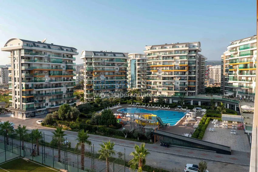 Umeblowany apartament 1+1 z częściowym widokiem na morze, Avsallar — Alanya 36 