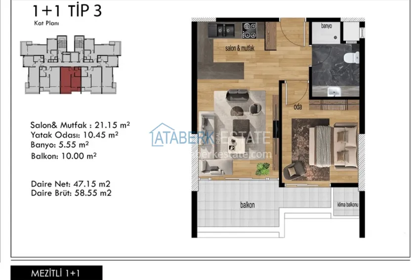 Kupuj taniej Atrakcyjny inwestycyjnie projekt w popularnej dzielnicy Mezitli, Mersin. 8 