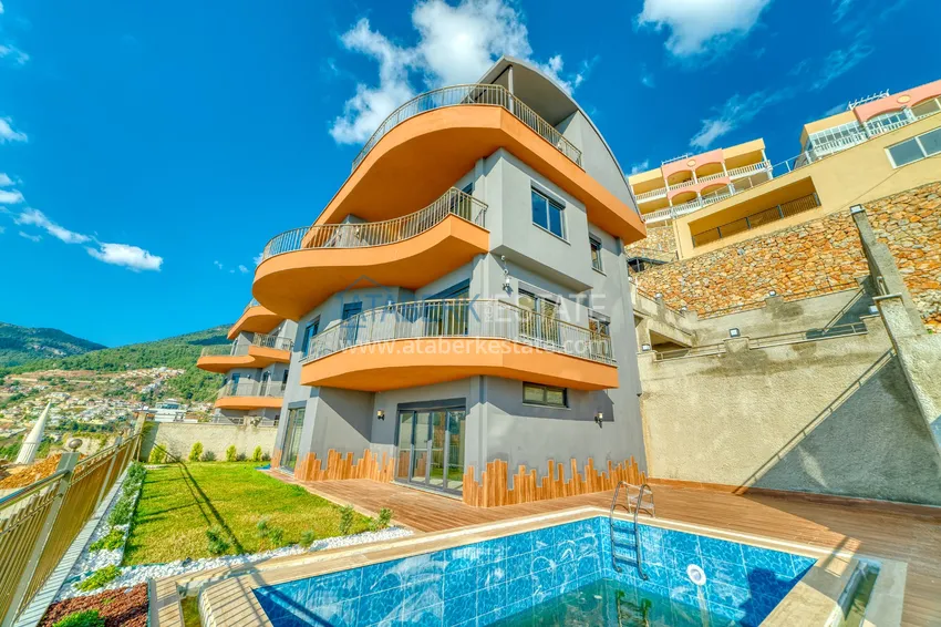 Nieruchomości dla obywatelstwa! Zupełnie nowa czteropiętrowa willa z oszałamiającymi panoramicznymi widokami — Alanya, Bektash  1 