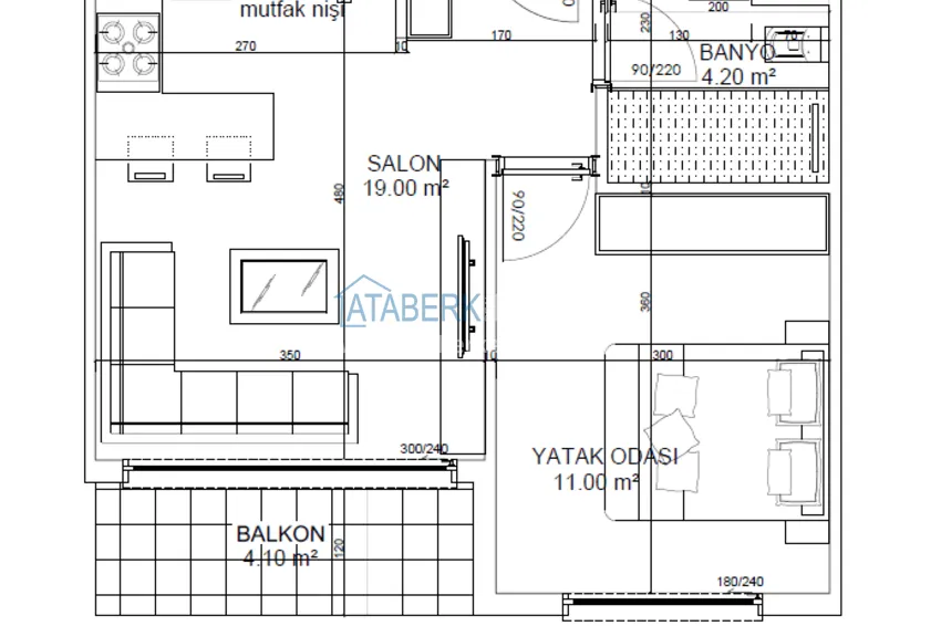 Kupuj taniej 1+1 mieszkanie od inwestora w kompleksie premium w budowie — Antalya, Altintash 1 