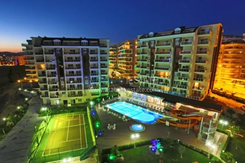 Umeblowany apartament z jedną sypialnią z bonusem od właściciela w kompleksie z prywatną plażą, dzielnica Avsallar — Alanya 14 