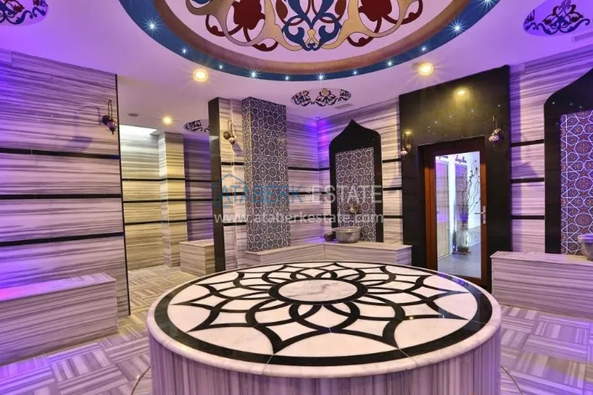Umeblowany apartament z jedną sypialnią z bonusem od właściciela w kompleksie z prywatną plażą, dzielnica Avsallar — Alanya 25 