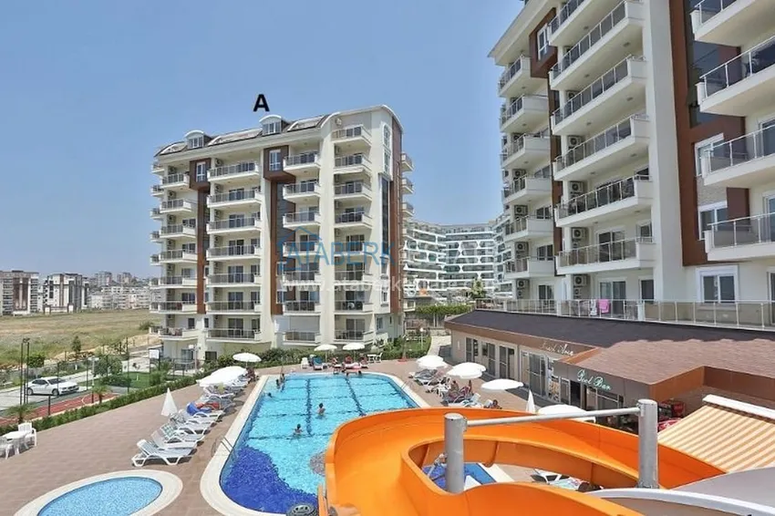 Umeblowany apartament z jedną sypialnią z bonusem od właściciela w kompleksie z prywatną plażą, dzielnica Avsallar — Alanya 4 