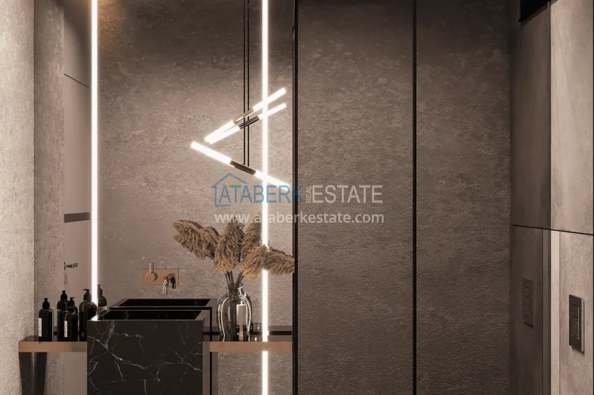 Kupuj  Stylowy projekt na ostatnim etapie budowy w centrum Alanyi, dzielnicy Hasbahce 30 