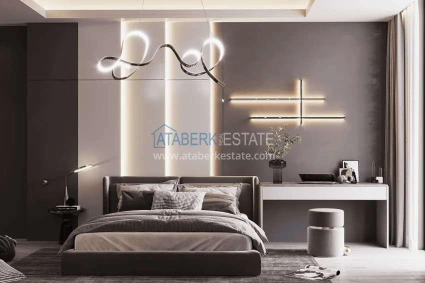 Kupuj  Stylowy projekt na ostatnim etapie budowy w centrum Alanyi, dzielnicy Hasbahce 32 