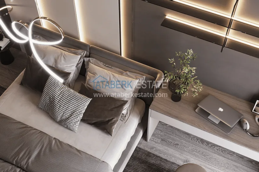 Kupuj  Stylowy projekt na ostatnim etapie budowy w centrum Alanyi, dzielnicy Hasbahce 33 