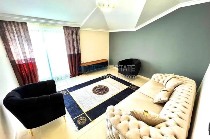 Kupuj  3+1 umeblowany penthouse z widokiem na morze w kompleksie z infrastrukturą, dzielnica Akdam — Alanya  10 