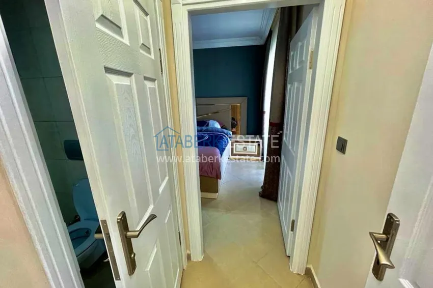 Kupuj  3+1 umeblowany penthouse z widokiem na morze w kompleksie z infrastrukturą, dzielnica Akdam — Alanya  12 
