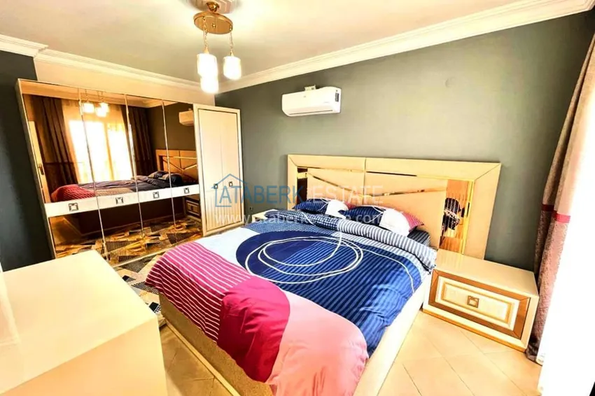 Kupuj  3+1 umeblowany penthouse z widokiem na morze w kompleksie z infrastrukturą, dzielnica Akdam — Alanya  14 