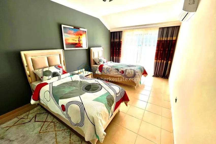 Kupuj  3+1 umeblowany penthouse z widokiem na morze w kompleksie z infrastrukturą, dzielnica Akdam — Alanya  17 