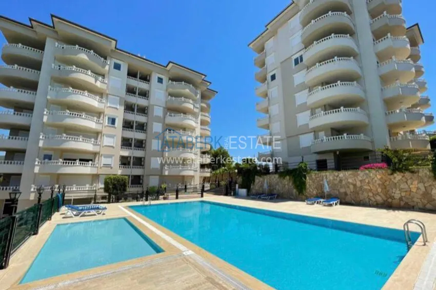 3+1 umeblowany penthouse z widokiem na morze w kompleksie z infrastrukturą, dzielnica Akdam — Alanya  2 