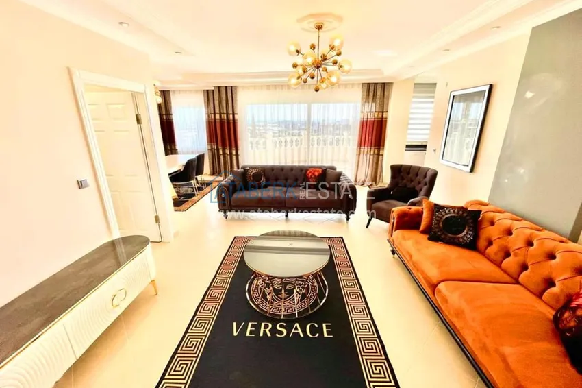Kupuj  3+1 umeblowany penthouse z widokiem na morze w kompleksie z infrastrukturą, dzielnica Akdam — Alanya  3 
