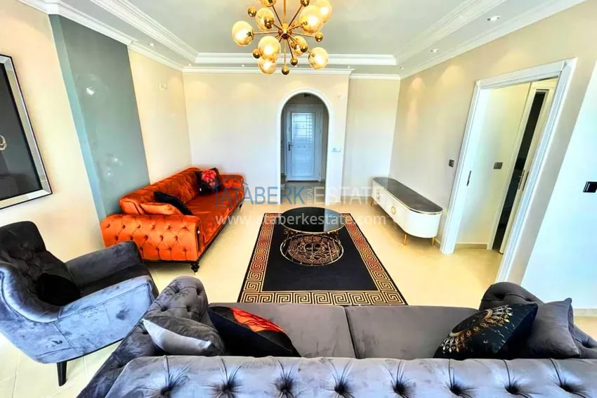 Kupuj  3+1 umeblowany penthouse z widokiem na morze w kompleksie z infrastrukturą, dzielnica Akdam — Alanya  4 