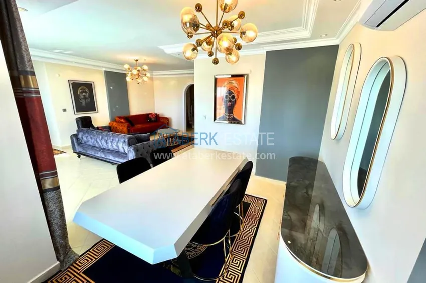 Kupuj  3+1 umeblowany penthouse z widokiem na morze w kompleksie z infrastrukturą, dzielnica Akdam — Alanya  8 