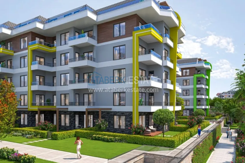 Nowoczesny rodzinny kompleks mieszkalny z luksusową infrastrukturą w budowie — Alanya, Oba 10 