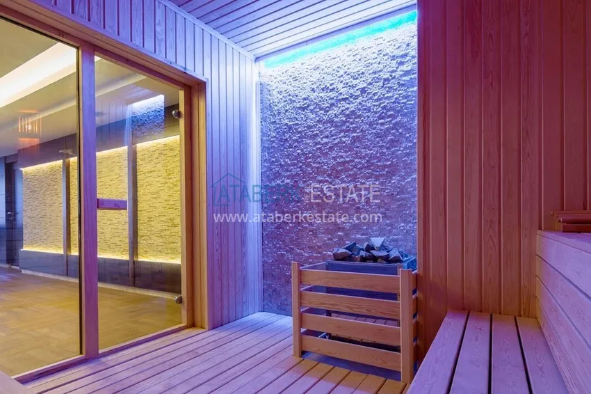 Penthouse 1+1 do wynajęcia w centrum Alanyi w ekskluzywnym kompleksie mieszkalnym  12 
