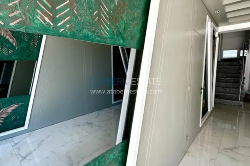 Dwupoziomowy penthouse 2+1 częściowo umeblowany z widokiem na morze, dzielnica Oba - Alanya. Nadaje się do zezwolenia na pobyt! 14 