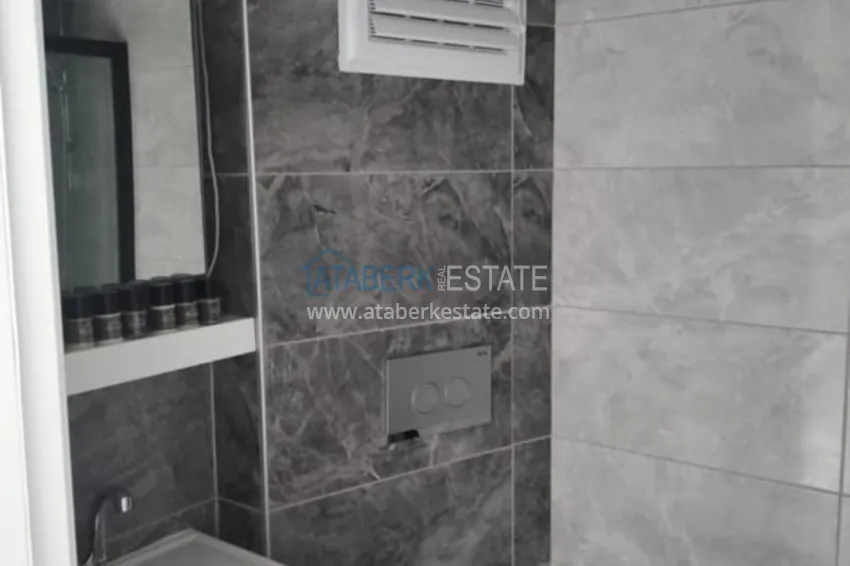 Kupuj  Dwupoziomowy penthouse 2+1 częściowo umeblowany z widokiem na morze, dzielnica Oba - Alanya. Nadaje się do zezwolenia na pobyt! 17 