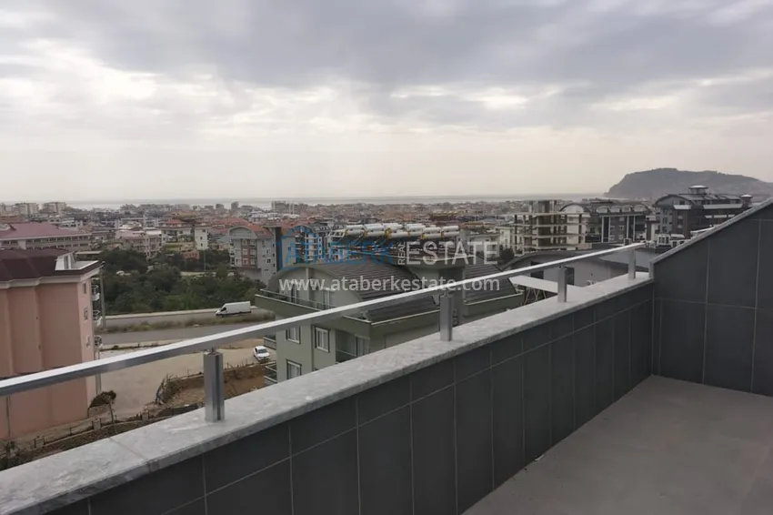 Kupuj  Dwupoziomowy penthouse 2+1 częściowo umeblowany z widokiem na morze, dzielnica Oba - Alanya. Nadaje się do zezwolenia na pobyt! 21 