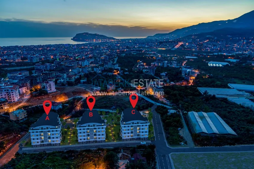 Nowoczesny rodzinny kompleks mieszkalny z luksusową infrastrukturą w budowie — Alanya, Oba 3 