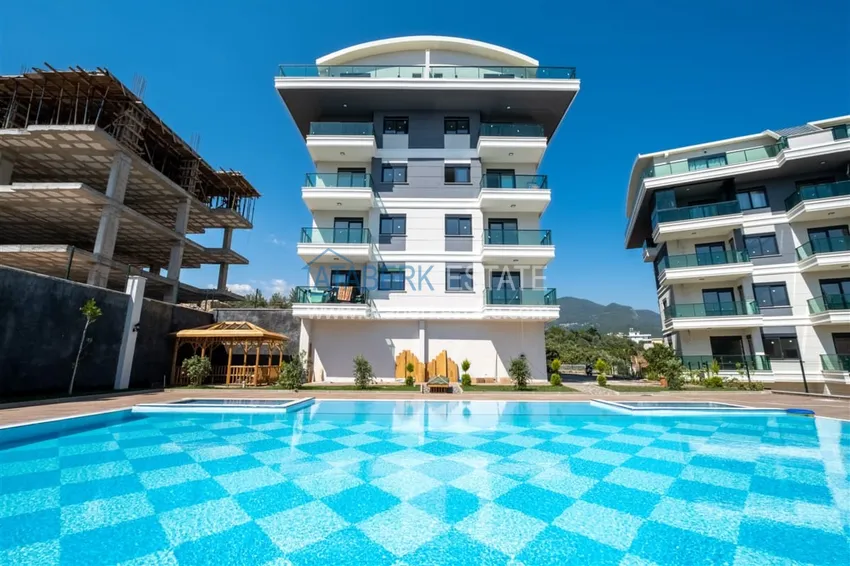 Apartament 1+1 umeblowany w kompleksie z infrastrukturą, dzielnica Oba, Alanya 2